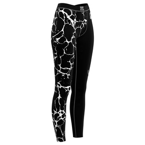 Pantalon de compression MMA pour femme Decent Fight Gears, noir et blanc, imprimé craquelé, ajusté, en spandex et polyester, pour arts martiaux mixtes - Product Image 4
