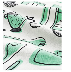Torchons de cuisine en coton gaufré jaune amande 45X70 Cms Certificat Gots Impression numérique Linge de cuisine Serviettes à main - Product Image 2