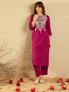 Nuevo Lanzamiento de 3 piezas indio pakistaní Salwar Kameez conjunto pura viscosa Chanderi seda Reversible Casual vestido de novia secuencia - Product Image 2