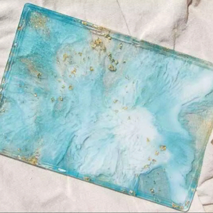 ถาดเรซิ่นตกแต่งหลากสี รูปทรงสี่เหลี่ยมผืนผ้า ของตกแต่งบ้าน ถาดเรซิ่นคุณภาพสูง - Product Image 1