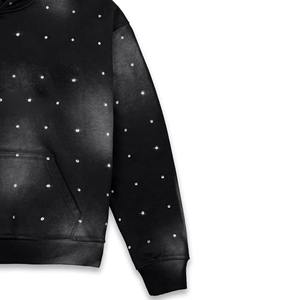 Sweat à capuche personnalisé de haute qualité avec strass, respirant, 100% coton, sweat à capuche avec strass pour homme - Product Image 4