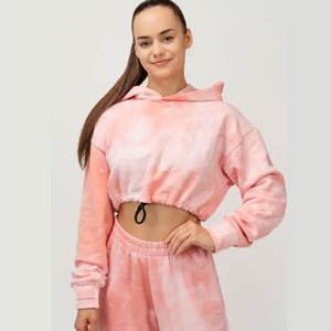 2024 nouveauté femmes haut court sweats à capuche haute qualité personnalisé Logo impression respirant polaire matériel léger Plus - Product Image 1