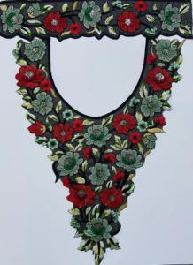 Handmade India Elegant Patches for Clothing Accessory Soft Tulle Embroidered <b>Collar</b> 3D Floral Appliques Sew-On Style for Apparel - Product Image 3