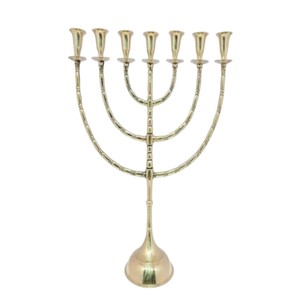 Classique religieux 7 branches Menorah métal laiton Temple candélabre bougeoir pour la décoration intérieure et l'utilisation cérémonielle - Product Image 6