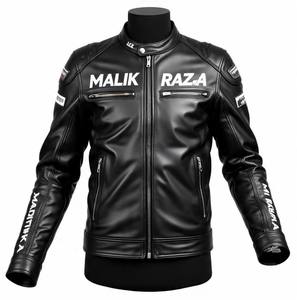 Blouson de motard classique pour homme, poches pour protections homologuées CE, doublure thermique amovible, fournisseur de cuir de vache personnalisé avec logo Malik Raza - Product Image 4
