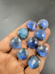 Alta calidad 18mm azul llamativo labradorita suelta forma redonda Briolette piedras preciosas naturales fabricación de joyas al por mayor lote disponible - Product Image 2