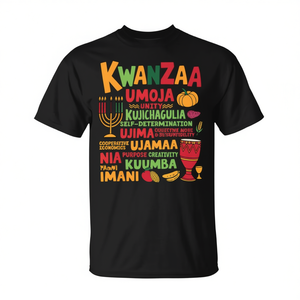 Camiseta Afroamericana Happy Kwanza con los Siete Principios de Nguzo Saba para Promociones - Product Image 2