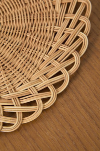 Eco-friendly Rattan Scalloped <b>Placemats</b> Rattan <b>Placemat</b> Round Wicker Woven <b>Placemat</b> for Table Decor - Product Image 3