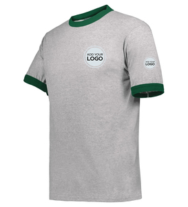 Camiseta de Cuello Redondo para Hombre, Color Verde Oliva Jaspeado, Corte Ajustado - Product Image 1