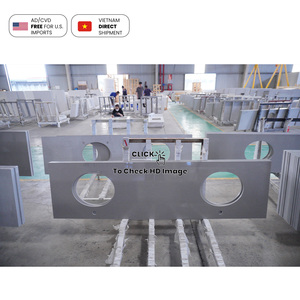 NV631 Carrara แผ่นควอทซ์สีเทาทนต่อการใช้งานหนักหินสังเคราะห์หินเทียมแผ่นด้านบนเคาน์เตอร์ - Product Image 3