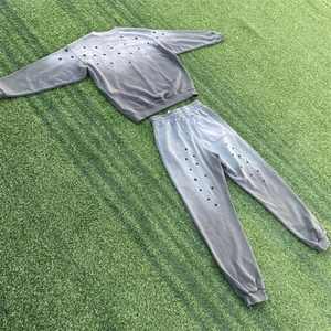 LOGOTIPO personalizado Sun Fade Sweat Suits Serigrafía Pantalones de chándal y camisa al por mayor personalizado - Product Image 1