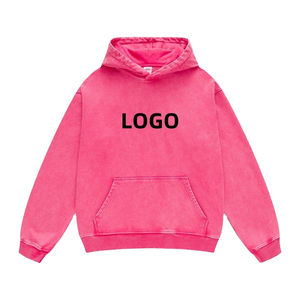 Acid Washed hommes sweats à capuche courts grande taille en gros sweats à manches régulières noir lavage à l'acide à capuche avec capuche - Product Image 1