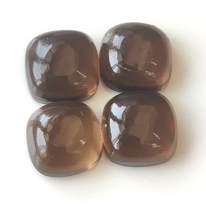 Vente en gros de cabochon coussin en quartz fumé naturel 4mm-40mm dos plat en vrac pierre précieuse marron fabrication de bijoux jeu de couleur - Product Image 1