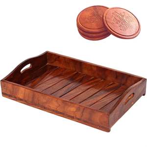 Plateau de service en bambou de style moderne de haute qualité Plateau de petit-déjeuner écologique pour hôtels et restaurants - Product Image 1