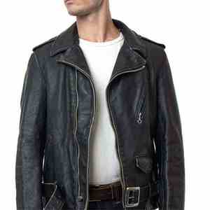 Veste en cuir vintage pour homme - Qualité supérieure, durable et design élégant pour une utilisation toute l'année, col, fermeture éclair sur le devant, poches - Product Image 1