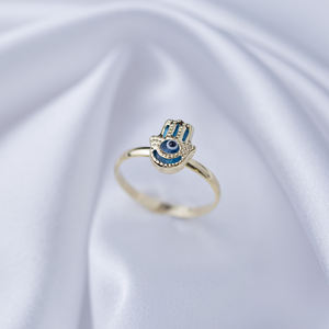 Hamsa-bague en forme d'oeil turc pour femme, bijou en argent Sterling 925 fabriqué à la main, vente en gros - Product Image 4