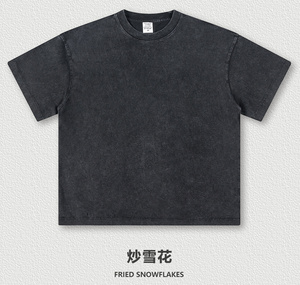 เสื้อยืดแขนสั้นสำหรับผู้ชายผ้าฝ้ายหนัก270ก. สำหรับทุกเพศทำโลโก้แบบย้อนยุคซักได้2025ออกแบบโลโก้ได้ตามต้องการ - Product Image 4