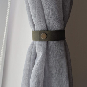 Tie-Back, Leather Curtain Tie Back, Curtain Tie Back, Curtain Drape Holder, Leather <b>Tieback</b> Window Treatment - Product Image 1