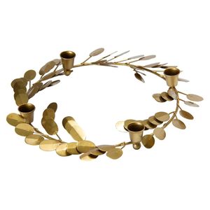 Candelabro de Metal Botánico Moderno con Hojas Doradas de Estilo Nórdico para Navidad, Bodas y Eventos de Lujo - Product Image 2