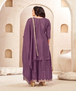 TOP DE TRABAJO SEQUUNCIA BORDADO CHINON MODERNO PALAZZO CON DUPATTA FIESTA PRECIO AL POR MAYOR PRECIO PRENDA ÉTNICA - Product Image 3