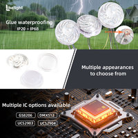 Luz Puntual RGB Direccionable de 60mm UCS2903, DC24V IP66, 18 LEDs SMD5050, Carcasa Turbo para Iluminación de Parques de Atracciones y Carnavales