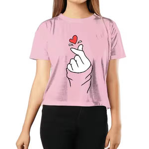 High Quality Women's T-<b>Shirt</b> with Soft <b>Polyester</b>/Cotton Jersey Fabric and Regular Fit for a Casual Hip Hop for Look - Product Image 5