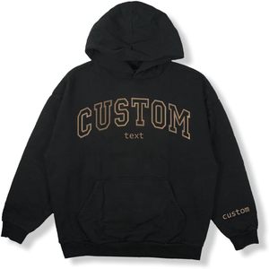 Sweat à capuche brodé personnalisé unisexe Concevez votre propre sweat à capuche avec texte ajouté personnalisé pour femmes et hommes - Product Image 3