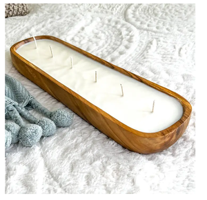 Tazón de vela de masa de madera rústica en forma de corazón Regalos decorativos de Navidad Tazón de masa de vela en forma de corazón Artesanía Precio al por mayor - Product Image 2