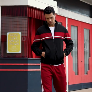 2024 personnalisé unisexe fermeture éclair surdimensionné coton Jogging costume haute qualité hiver vêtements de sport brodé Style décontracté coupe-vent mi - Product Image 3