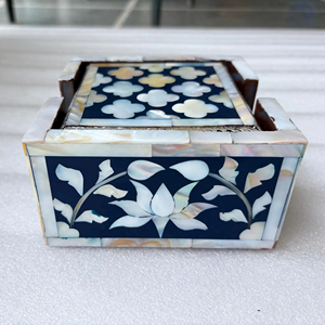 Mother of Pearl Luxury Inlay <b>Coaster</b> Set Mother of Pearl Natural Shine <b>Table</b> <b>Coaster</b> Mother of Pearl Handcrafted Decorative - Product Image 1
