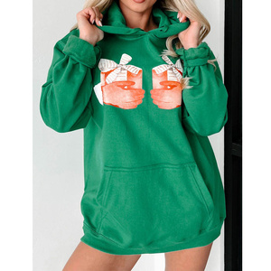 เสื้อครอปแขนยาวมีฮู้ดสำหรับผู้หญิงเสื้อฮู้ดแบบเชือกรูด - Product Image 4