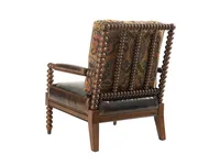 Fauteuil à dossier haut avec pieds en bois perlé tournés à la main, design sculptural élégant avec soutien ergonomique pour un confort prolongé