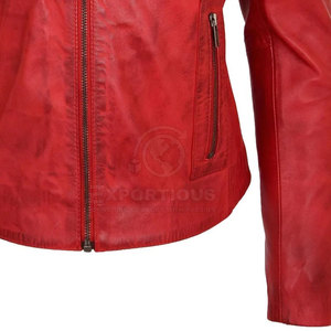 Wholesale <b>Genuine</b> <b>Leather</b> <b>Jacket</b> Outdoor Use <b>Leather</b> <b>Jacket</b> Stand Collar Women <b>Leather</b> <b>Jacket</b> - Product Image 4