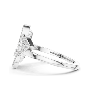 แหวนเพชรรูปใบไม้ที่เติบโตในแล็บอย่างสง่างามสำหรับผู้หญิง0.255 CT VVS-VS EF มีให้เลือก18KT 14KT สีทอง10KT และกุหลาบเงิน925สี - Product Image 4