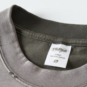 Vente en gros – Nouveauté été – T-shirt homme respirant 220g, teinture suspendue, impression DTG, couleur unie, style hip-hop, streetwear, extérieur, coupe classique, OEM - Product Image 2