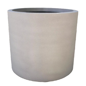 Large Modern FRP Planter for Outdoor Use Heavy Duty Strong Rough Texture Finish Custom Color Fiberglass Planter Shopping Mall - Product Image 1