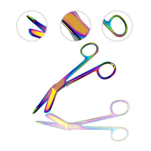 Ensemble de ciseaux hémostatiques en acier inoxydable revêtu de titane multicolores, instruments chirurgicaux manuels certifiés MOL, utilisation en chirurgie générale - Product Image 2