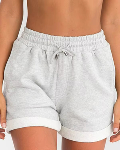 Short de sport en molleton de coton taille haute décontracté pour femmes au prix de gros personnalisé Short de course à sec unisexe - Product Image 2