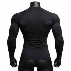 เสื้อคอมเพรสชั่นแขนยาวสำหรับผู้ชาย เสื้อซับในออกกำลังกาย เสื้อยืดกีฬา ขายส่ง รับผลิต OEM แบรนด์ส่วนตัว - Product Image 2