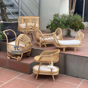 Silla de mimbre con lazo hecha a mano para niños, sillón de fiesta para exteriores - Product Image 4