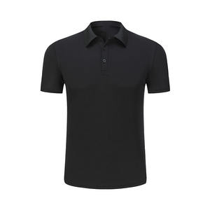 OEM personalizado hombres de manga corta patrón sólido trabajo de secado rápido para camisas con cuello alto y logotipo personalizado-100% poliéster - Product Image 4