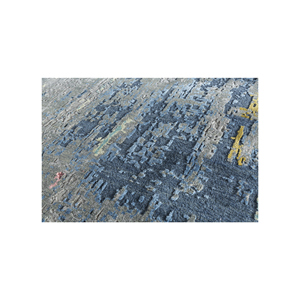 พรมลายนามธรรม Uvenuti ทำจากขนสัตว์และไหมไผ่ สีเทาและสีดำ ถักด้วยมือสำหรับใช้ในบ้าน พรมจาอีปุร์ รุ่น ZA-1545 - Product Image 3