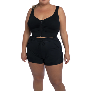 Shorts Deportivos de Talla Grande con Paneles de Malla, Cintura Alta, Transpirables, para Gimnasio, Entrenamiento, con Ajuste Cómodo y Elástico - Product Image 6