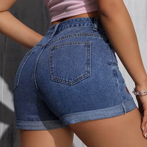 Shorts de Mezclilla para Mujer, Último Estilo, Dos Bolsillos, Ropa Casual, Elásticos, Cintura Alta, Lavados, Mini Shorts de Mezclilla para Mujer - Product Image 3