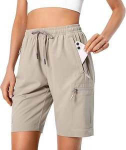 Shorts Capri Femme Taille Élastique Cordon de Serrage Mélange Coton Doux Décontracté Extérieur Voyage Plage Sport Vêtements Fournisseur OEM - Product Image 3