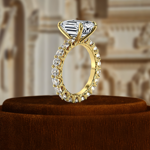 Anillo de Compromiso Cristiano con Diamante Cultivado en Laboratorio, Corte Esmeralda, 1CT VS1, Clásico, Oro de 14K, Engaste de Puntas, Regalo para Fiesta, Aniversario, Boda - Product Image 3