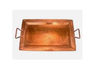 Plateau de service en métal plaqué or martelé fait main avec poignée Style moderne pour les fêtes de table à manger Décoration intérieure - Product Image 1