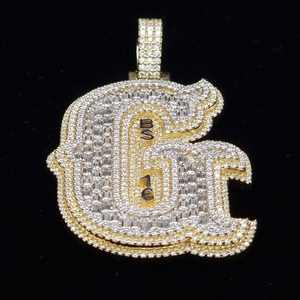 Colgante de Plata de Ley 925 con Diseño de Hip Hop Personalizado, con Diamantes VVS y Moissanita, Letra G Grande para Hombre - Product Image 2