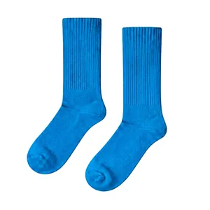 Plain Blue Sports <b>Socks</b> for Men <b>Women</b> Customizable Logo Anti-Bacterial Breathable High Quality Athlete Print <b>Diabetic</b> Sweat Free - Product Image 1
