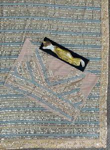 Lourd Designer De Mariage Et De Fête Wear2024 Georgette Broderie Séquence Travail Saree Couleur Pour Dames Faible Taux Grossiste Inde - Product Image 4